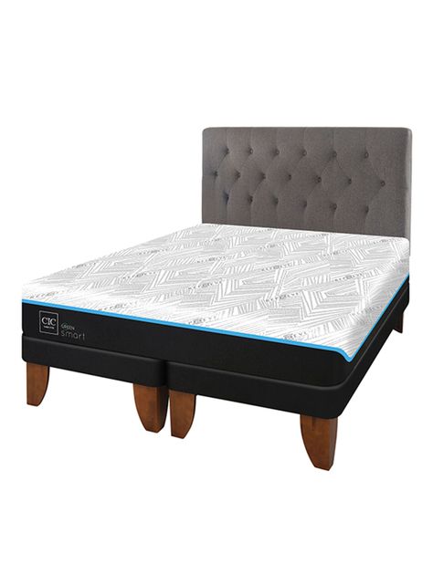 Cama Europea Green Infinity King + Respaldo Kavery-0