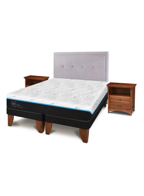 Cama Europea Green Infinity 2 Plazas Base Dividida + Set Muebles Ganges-0