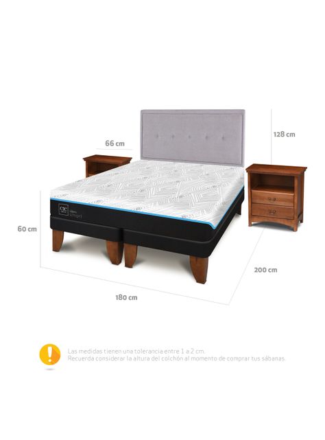 Cama Europea Green Infinity King + Set Muebles Ganges-1