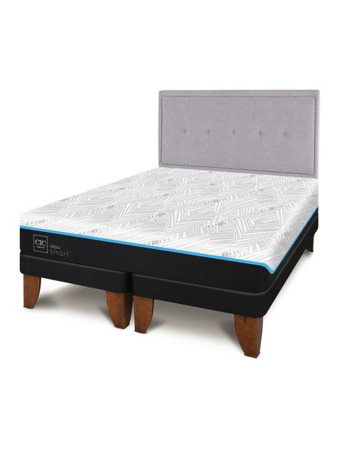 Cama Europea Green Infinity 2 Plazas Base Dividida + Respaldo Ganges-0