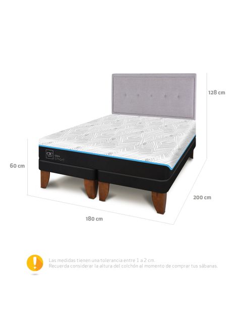 Cama Europea Green Infinity King + Respaldo Ganges-1
