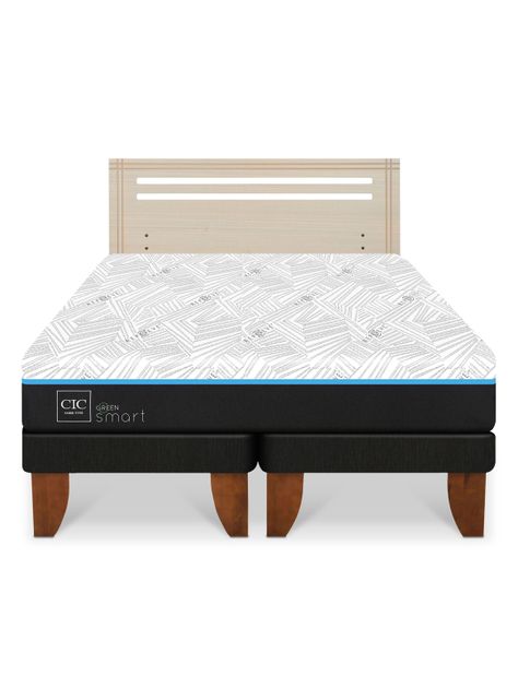 Cama Europea Green Infinity 2 Plazas Base Dividida + Respaldo Munich Alpino-2