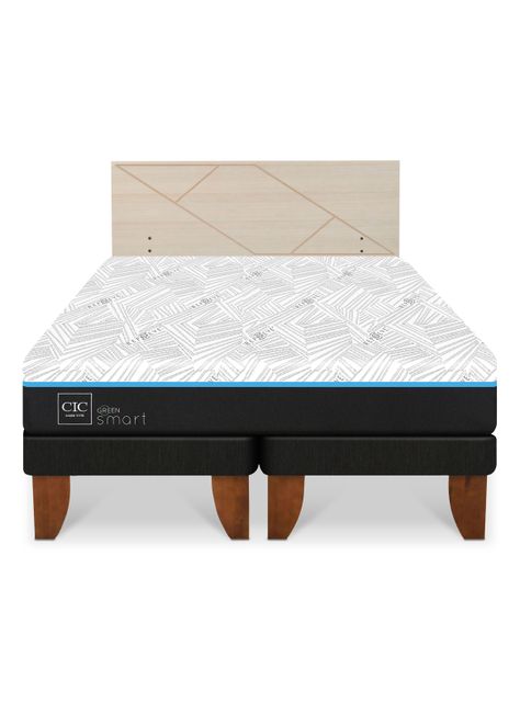 Cama Europea Green Infinity King + Respaldo Villarrica Alpino-2