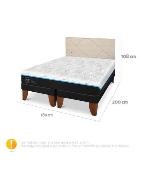 Cama Europea Green Infinity King + Respaldo Villarrica Alpino-1