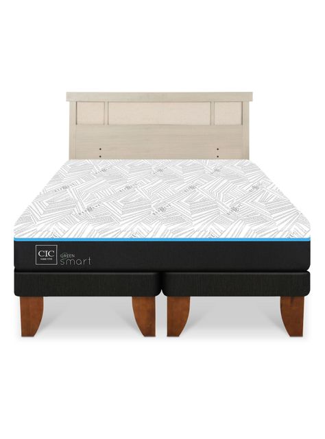 Cama Europea Green Infinity King + Respaldo Dublin Alpino-2