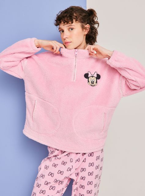 Pijama Disney Minnie Polerón Coral Pantalón Polar-0