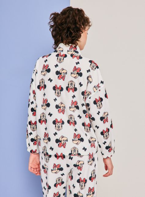 Pijama Disney Minnie Print Polerón Coral Pantalón Polar-1