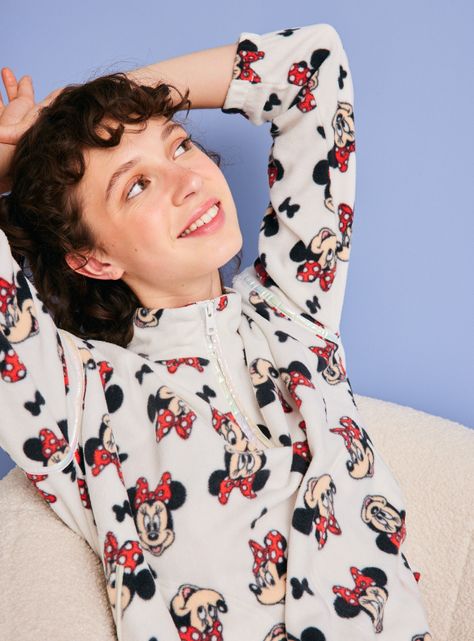 Pijama Disney Minnie Print Polerón Coral Pantalón Polar-2