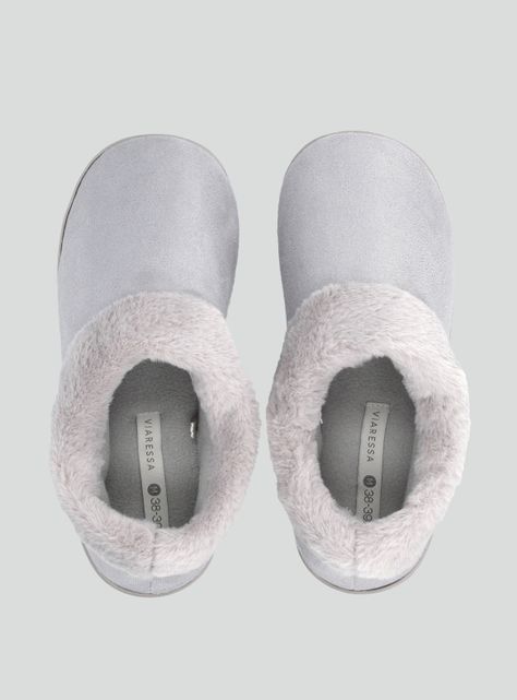 Pantufla Botita Suede con Piel-0