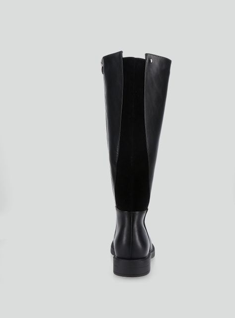 Bota Larga Mix Materiales Mujer-3