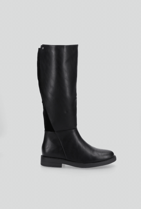 Bota Larga Mix Materiales Mujer-4