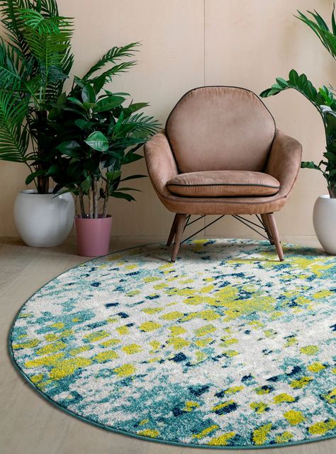 Alfombra Redonda 160 cm Florida D3 Verde-2