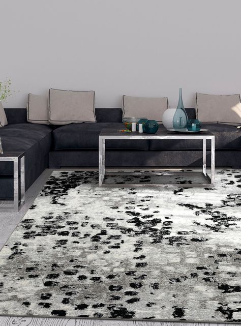 Alfombra Living-Comedor 160 x 210 cm Florida Gris Puntos-2