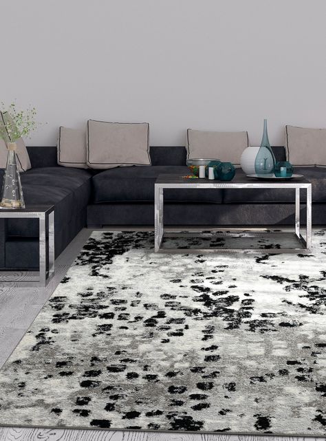 Alfombra Living-Comedor 200 x 290 cm Florida Gris Puntos-2