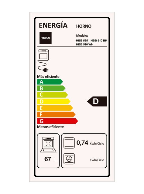 Horno Empotrado Eléctrico 67 Litros HBB-445 SS-4