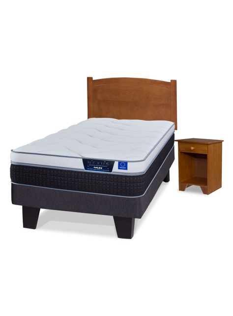 Cama Europea Nexus 1.5 Plazas Box + Set Muebles Arezzo-0