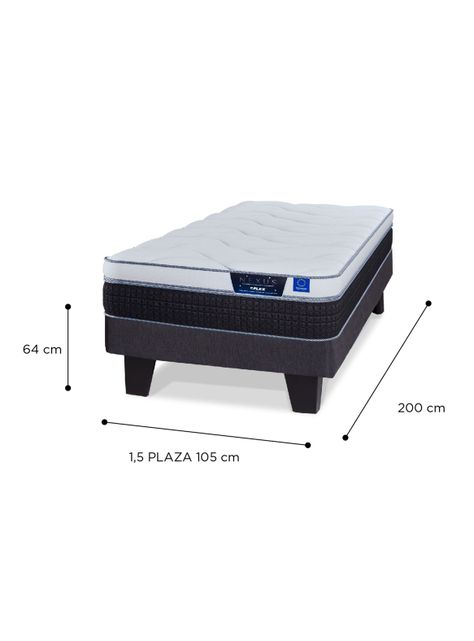 Cama Europea Nexus 1.5 Plazas Box + Set Muebles Arezzo-1