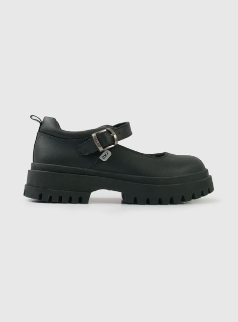 Zapato Escolar Reina Plataforma y Hebilla Cuero Niña-0