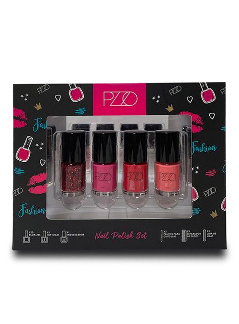 Set Completo de Esmalte Nail Polish Pzzo-0