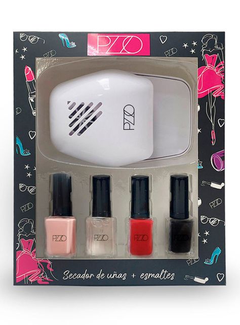 Set de 4 Esmaltes + Secador de Uñas-0