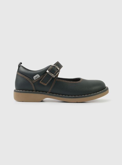 Zapato Escolar Reina de Cuero con Hebilla Niña-0