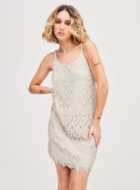 Vestido The Vintage Sisters Alice Olivia Beige-0