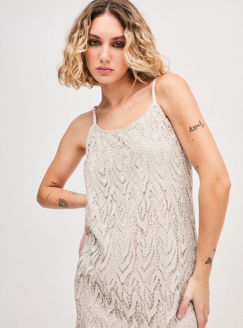 Vestido The Vintage Sisters Alice Olivia Beige-1