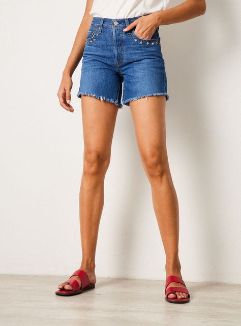 Short Lovemade con Tiro Medio Levis Azul-0