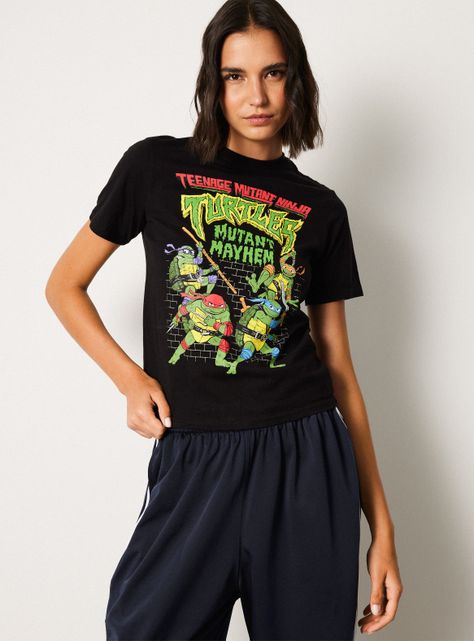 Polera Ninja Turtles Negro Talla Xs-0