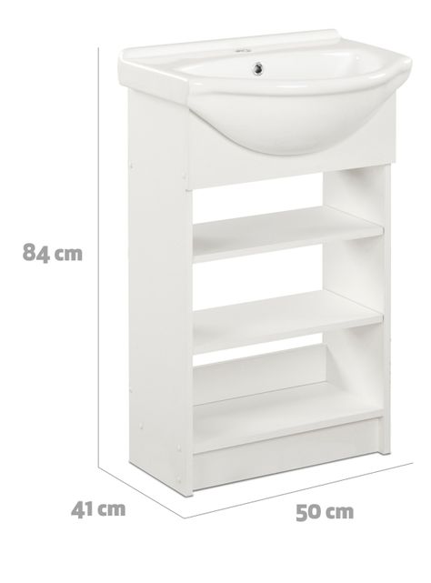 Vanitorio 50 cm Cannes 2 Repisas Blanco-1
