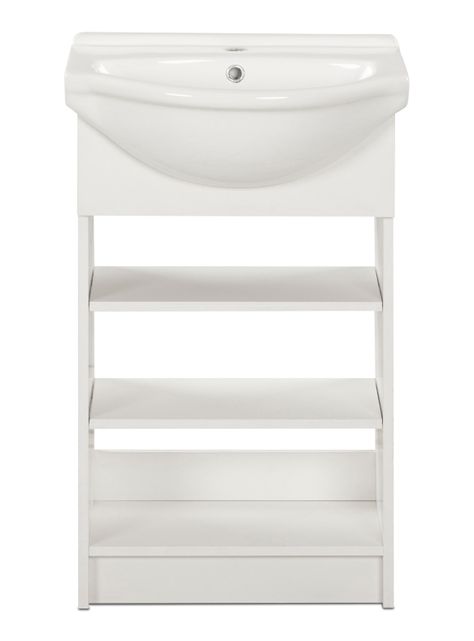 Vanitorio 50 cm Cannes 2 Repisas Blanco-2