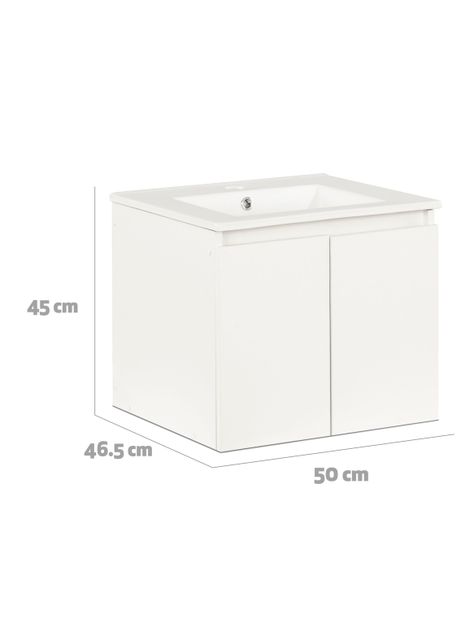 Vanitorio Mónaco Aéreo 50 cm 2 Puertas Blanco-1