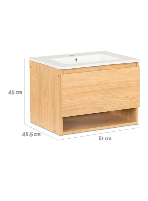 Vanitorio Aéreo Mónaco 60 cm 1 Cajón Olmo-1