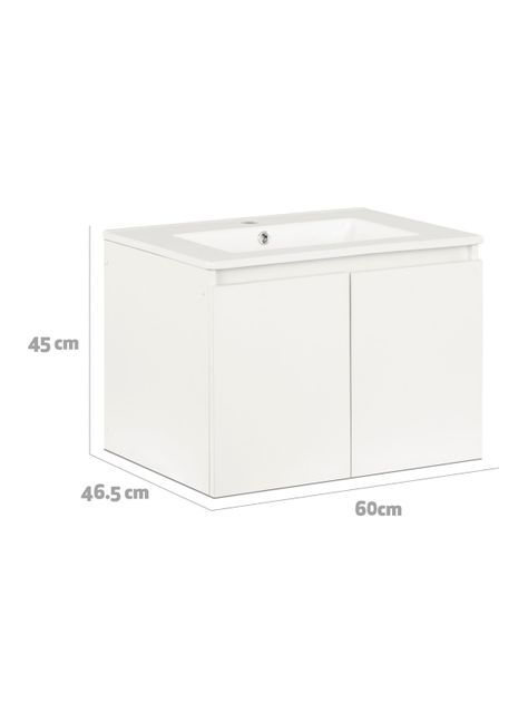 Vanitorio Aéreo Mónaco 60 cm 2 Puertas Blanco-1