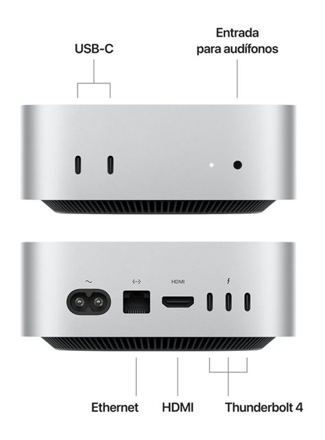 Apple Mac Studio Mini Chip M4 16GB RAM 256GB SSD Color Plata-2