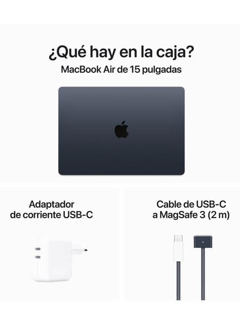 Apple MacBook Air Chip M3 CPU de 8 Núcleos GPU 10 Núcleos 16GB RAM 256GB SSD 15" Medianoche-3
