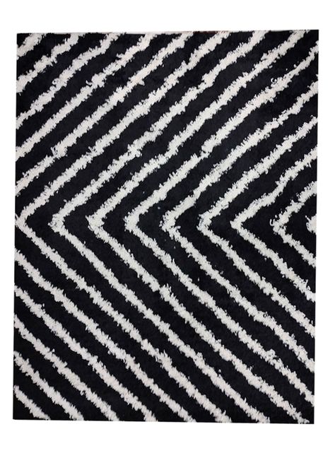 Bajada de Cama Shaggy Guiza 50x100 cm Negro-0