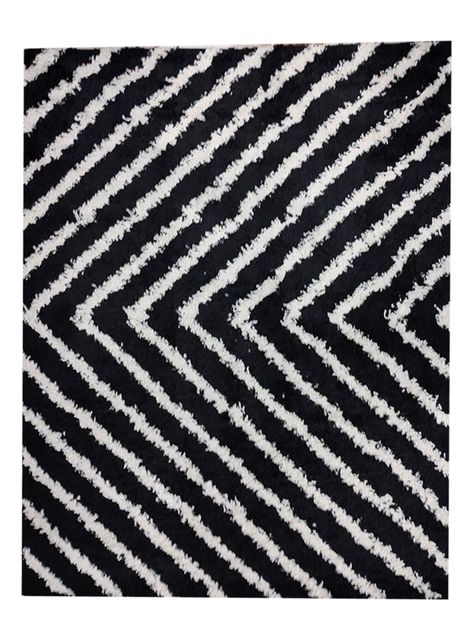 Alfombra Shaggy Guiza 150x200 cm Negro-0