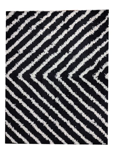 Alfombra Shaggy Guiza 170x230 cm Negro-0