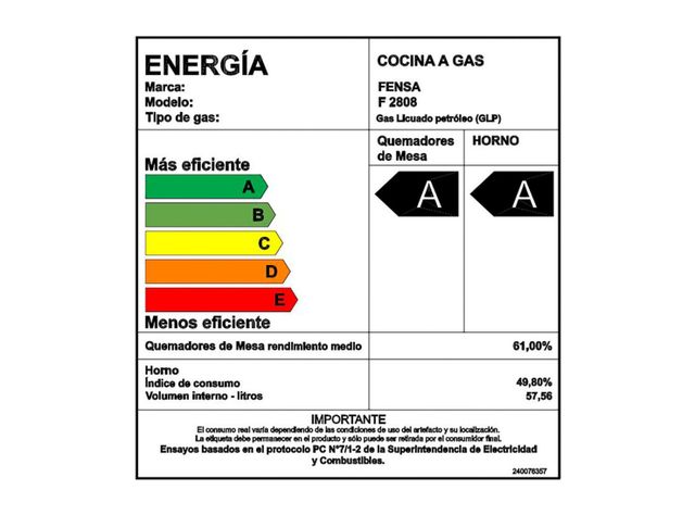 Cocina a Gas Fensa F2808 4 Quemadores-8