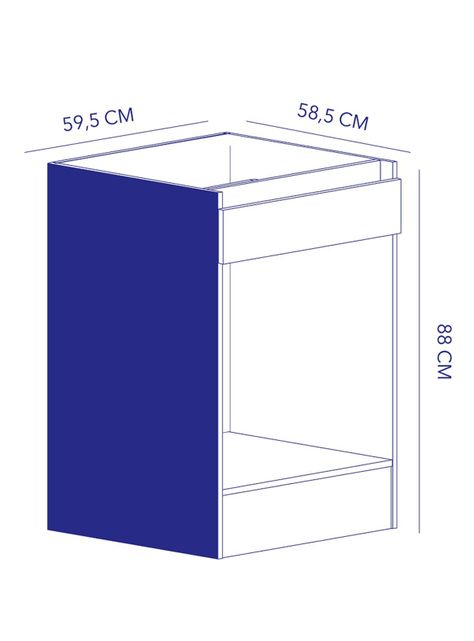 Mueble Base Horno Acacia con 1 Cajón 60 cm-1