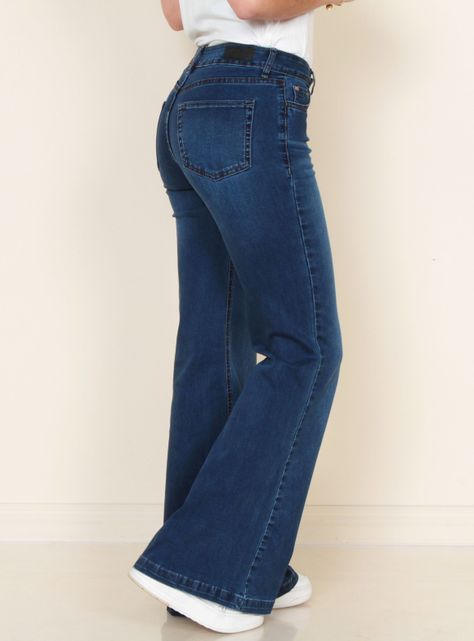 Jeans Flare Tiro Medio Pretina-1