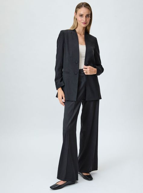 Blazer Liso con Botón Poliéster-4