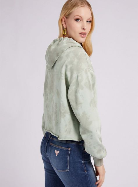 Polerón Logo Crop Hoodie Verde-1