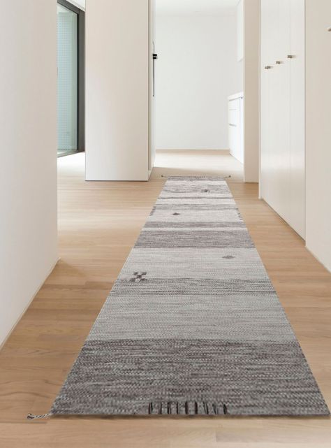 Alfombra de Pasillo Tribal Natural 70x240 cm Gris-2