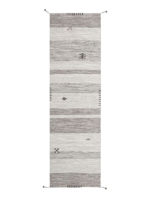 Alfombra de Pasillo Tribal Natural 70x240 cm Gris-0