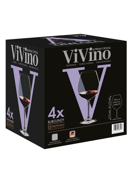 Set 4 Copas Cristal Vivino Burgundy-2
