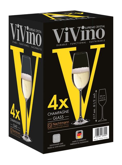 Set 4 Copas Cristal Vivino Champagne-3