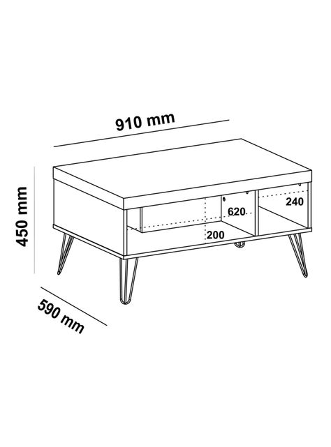 Mesa de Centro Liberty Rectangular 59x91 cm-1