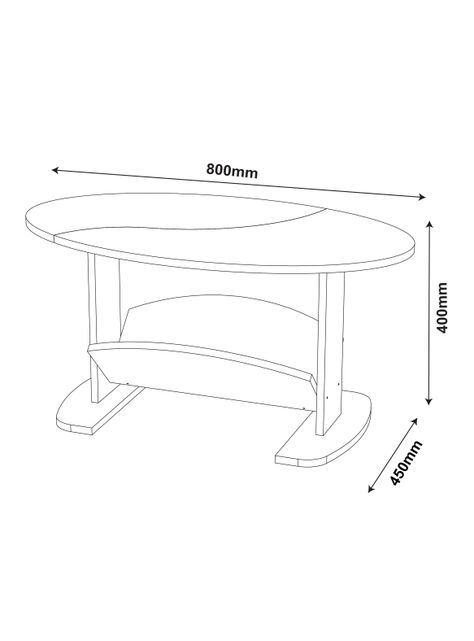 Mesa de Centro Isis Ovalada 45x80 cm-1